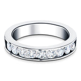 Channel Set Half Eternity Ring 0.80ct G/SI in 18k White Gold 4.0mm