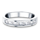 Princess & Baguette Diamond Half Eternity Ring 0.50ct Platinum