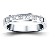 Princess & Baguette Diamond Half Eternity Ring 0.50ct Platinum