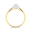 Aquamarine 0.25ct Diamond 0.05ct Three Stone Ring 9k Yellow Gold - All Diamond