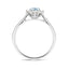 Aquamarine 0.40ct and Diamond 0.10ct Ring In 9K White Gold - All Diamond