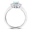 Aquamarine 0.65ct and Diamond 0.31ct Cluster Ring in 18K White Gold - All Diamond