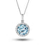 Aquamarine 1.75ct & 0.18ct G/SI Diamond Necklace in 18k White Gold - All Diamond