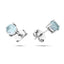 Aquamarine Solitaire Earrings 0.80ct in 9k White Gold 5.0mm - All Diamond