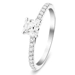Asscher Cut Diamond Side Stone Engagement Ring 0.55ct G/SI in Platinum - All Diamond