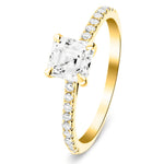 Asscher Cut Diamond Side Stone Engagement Ring 1.00ct E/VS in 18k Yellow Gold - All Diamond