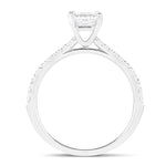 Asscher Cut Diamond Side Stone Engagement Ring 1.30ct G/SI in 18k White Gold - All Diamond