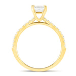 Asscher Cut Diamond Side Stone Engagement Ring 1.80ct G/SI in 18k Yellow Gold - All Diamond