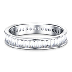 Baguette Channel Diamond Full Eternity Ring 1.15ct 18k White Gold 3.4mm - All Diamond