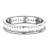Baguette Channel Diamond Full Eternity Ring 1.50ct in Platinum 4.0mm - All Diamond