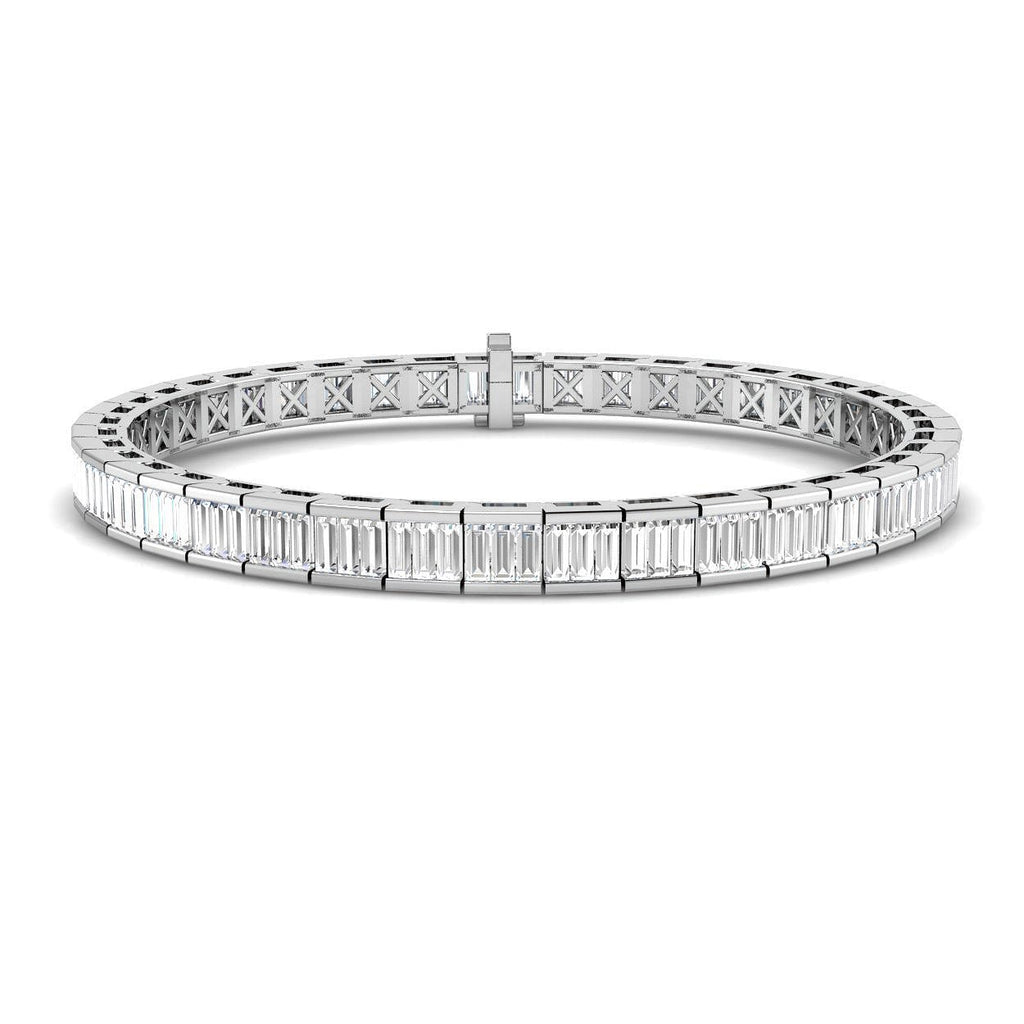 Baguette Diamond Tennis Bracelet 6.00ct G/SI in 18k White Gold - All Diamond