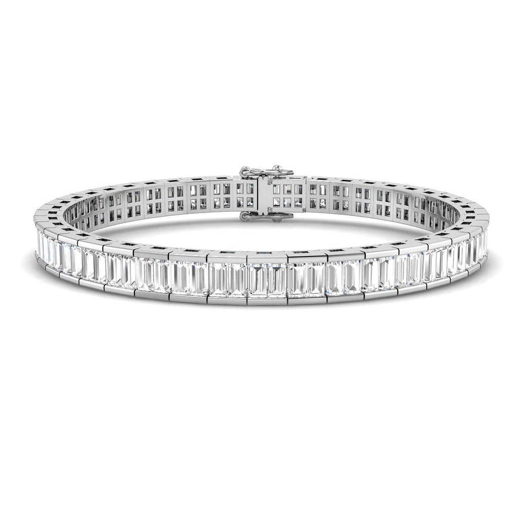 Baguette Diamond Tennis Bracelet 8.00ct G/SI in 18k White Gold - All Diamond