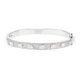 Baguette & Round Diamond Bangle 1.55ct G/SI Diamond In 9k White Gold - All Diamond