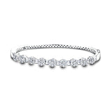 Baguette & Round Diamond Bangle 1.85ct G/SI Diamond in 18k White Gold - All Diamond