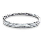 Baguette & Round Diamond Bangle 3.50ct G/SI Diamond in 18k White Gold - All Diamond