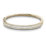 Baguette & Round Diamond Bangle 3.50ct G/SI Diamond in 18k Yellow Gold - All Diamond