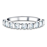 Bar Set Diamond Half Eternity Ring 0.75ct G/SI Diamonds 18k White Gold - All Diamond