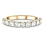 Bar Set Diamond Half Eternity Ring 1.00ct G/SI Diamonds 18k Yellow Gold - All Diamond