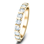 Bar Set Diamond Half Eternity Ring 1.00ct G/SI Diamonds 18k Yellow Gold - All Diamond