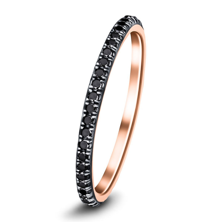 Black Diamond Full Eternity Ring 0.35ct 50 Stone in 18k Rose Gold