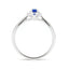 Blue Sapphire 0.20ct Diamond 0.05ct Three Stone Ring 9k White Gold - All Diamond