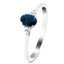 Blue Sapphire 0.55ct Diamond 0.04ct Cluster Ring 9k White Gold - All Diamond