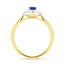 Blue Sapphire 0.55ct Diamond 0.04ct Cluster Ring 9k Yellow Gold - All Diamond