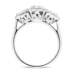 Certified Cluster Diamond Engagement Ring 1.20ct G/SI in 9k White Gold - All Diamond