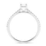 Certified Cushion Diamond Side Stone Engagement Ring 0.55ct G/SI in 18k White Gold - All Diamond