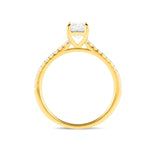 Certified Cushion Diamond Side Stone Engagement Ring 1.00ct E/VS in 18k Yellow Gold - All Diamond