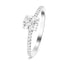 Certified Cushion Diamond Side Stone Engagement Ring 1.00ct G/SI in 18k White Gold - All Diamond