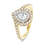 Certified Diamond Double Halo Pear Engagement Ring 0.90ct 18k Yellow Gold - All Diamond