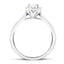 Certified Diamond Halo Cushion Engagement Ring 0.50ct 18k White Gold - All Diamond