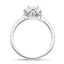 Certified Diamond Halo Oval Engagement Ring 0.85ct E/VS 18k White Gold - All Diamond
