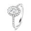 Certified Diamond Halo Oval Engagement Ring 0.85ct G/SI 18k White Gold - All Diamond