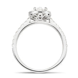 Certified Diamond Halo Oval Engagement Ring 0.85ct G/SI 18k White Gold - All Diamond