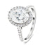 Certified Diamond Halo Oval Engagement Ring 1.40ct E/VS 18k White Gold - All Diamond