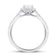 Certified Diamond Halo Pear Engagement Ring 1.45ct 18k White Gold - All Diamond