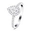 Certified Diamond Halo Pear Engagement Ring 1.45ct 18k White Gold - All Diamond
