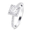 Certified Diamond Halo Princess Engagement Ring 1.25ct 18k White Gold - All Diamond