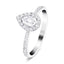 Certified Diamond Pear Halo Engagement Ring 0.50ct G/SI 18k White Gold - All Diamond