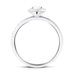 Certified Diamond Pear Halo Engagement Ring 0.50ct G/SI 18k White Gold - All Diamond