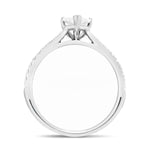 Certified Diamond Pear Side Stone Engagement Ring 0.80ct E/VS 18k White Gold - All Diamond