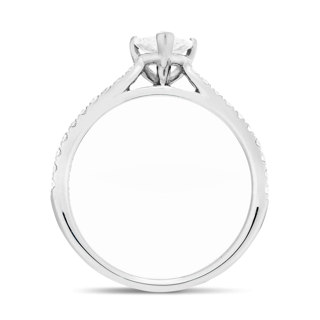Certified Diamond Pear Side Stone Engagement Ring 2.30ct E/VS Platinum - All Diamond