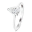 Certified Diamond Pear Solitaire Engagement Ring 0.30ct E/VS 18k White Gold - All Diamond