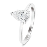 Certified Diamond Pear Solitaire Engagement Ring 0.50ct E/VS 18k White Gold - All Diamond