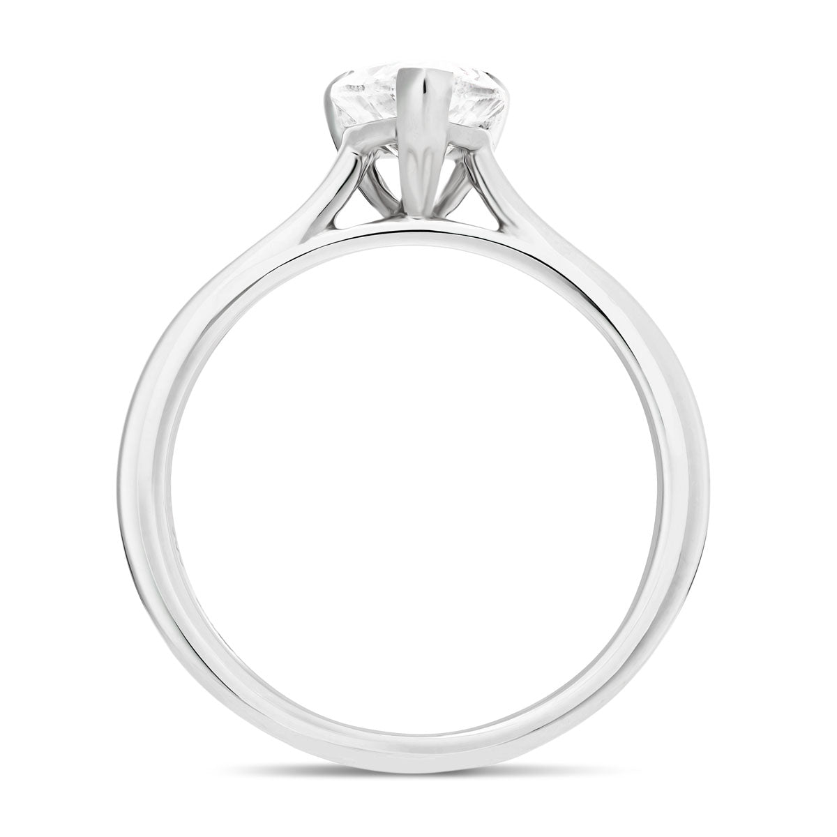 Certified Diamond Pear Solitaire Engagement Ring 0.90ct E/VS 18k White Gold - All Diamond