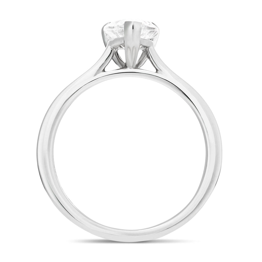 Certified Diamond Pear Solitaire Engagement Ring 0.90ct E/VS 18k White Gold - All Diamond