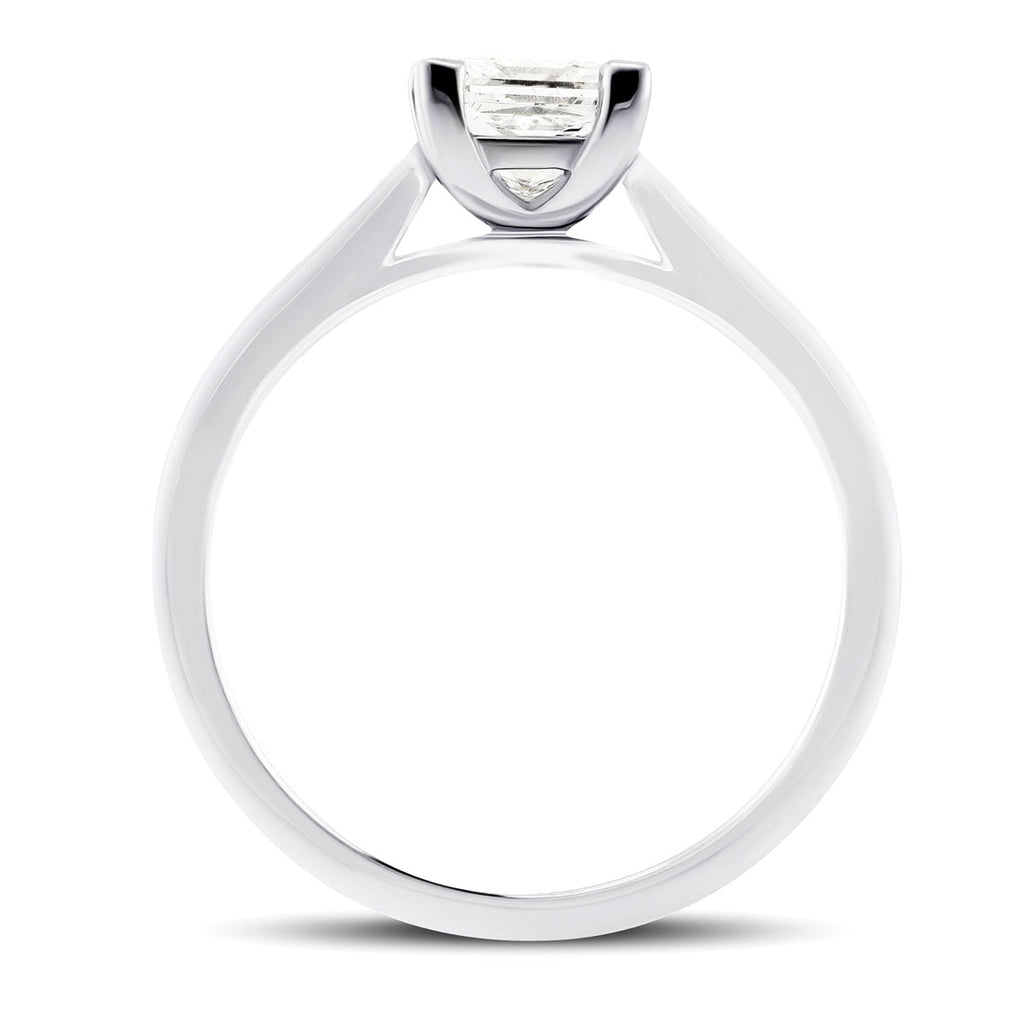 Certified Diamond Princess Engagement Ring 0.50ct in Platinum - All Diamond
