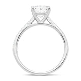 Certified Diamond Princess Side Stone Engagement Ring 0.55ct E/VS Platinum - All Diamond